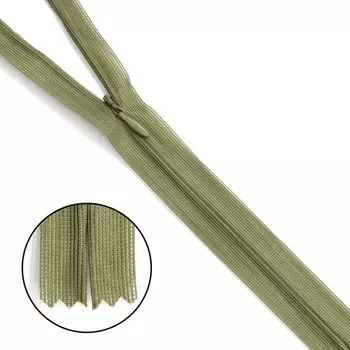 Молния потайная, размер 20 см (м256 болотный), 10 шт. в наборе