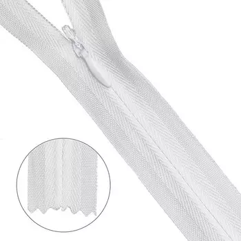 Молния потайная, Т3, , размер 50 см (501 белый), 10 шт. в наборе