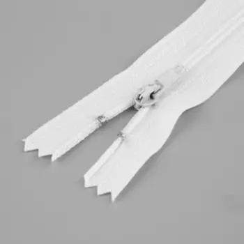 Молния «Спираль», №3, неразъёмная, замок автомат, 40 см, цвет белый, цена за 1 штуку