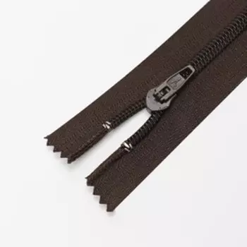 Молния неразъёмная «Спираль», №5, замок полуавтомат, 18 см, цвет тёмно-коричневый