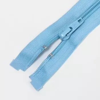 Молния разъёмная «Спираль», №5, замок автомат, 30 см, цвет голубой