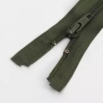 Молния разъёмная «Спираль», №5, замок автомат, 30 см, цвет хаки