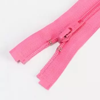Молния разъёмная «Спираль», №5, замок автомат, 40 см, цвет ярко-розовый