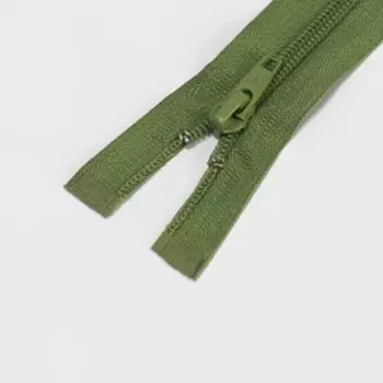 Молния «Спираль», №5, разъёмная, замок автомат, 40 см, цвет тёмно-оливковый