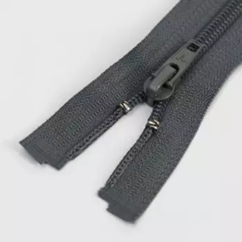 Молния «Спираль», №5, разъёмная, замок автомат, 40 см, цвет тёмно-серый