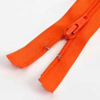 Молния разъёмная «Спираль», №5, замок автомат, 50 см, цвет ярко-оранжевый