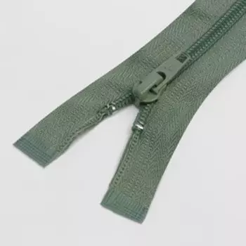 Молния разъёмная «Спираль», №5, замок автомат, 80 см, цвет серо-зелёный