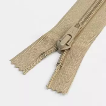 Молния неразъёмная «Спираль», №7, замок автомат, 16 см, цвет светло-бежевый