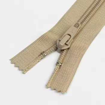 Молния неразъёмная «Спираль», №7, замок автомат, 18 см, цвет светло-бежевый