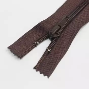 Молния неразъёмная «Спираль», №7, замок автомат, 25 см, цвет шоколадный