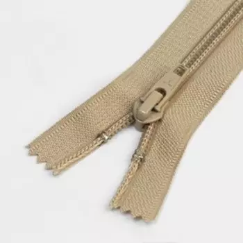 Молния неразъёмная «Спираль», №7, замок автомат, 25 см, цвет светло-бежевый