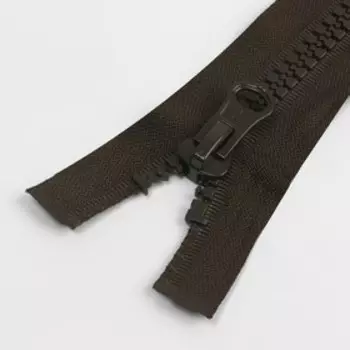 Молния разъёмная «Трактор», №10, замок автомат, 70 см, цвет тёмно-коричневый