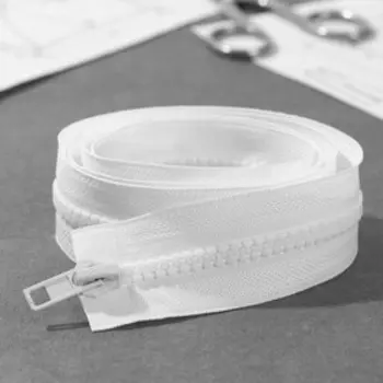 Молния «Трактор», №5, разъёмная, 2 замка, замки автомат, 90 см, белая