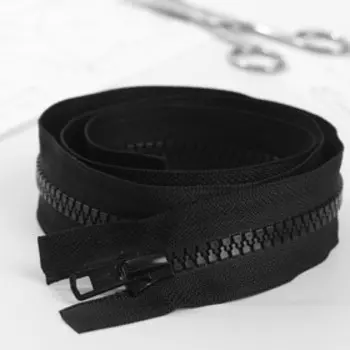 Молния «Трактор», №8, разъёмная, 2 бегунка, замки автомат, 90 см, цвет чёрный