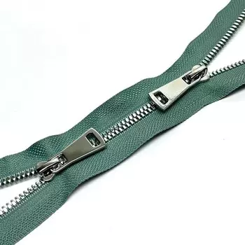 Молния «Трактор», №5 два замка, размер 85 см, цвет серо-зеленая пастель