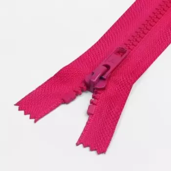 Молния неразъёмная «Трактор», №5, замок автомат, 18 см, цвет ярко-розовый