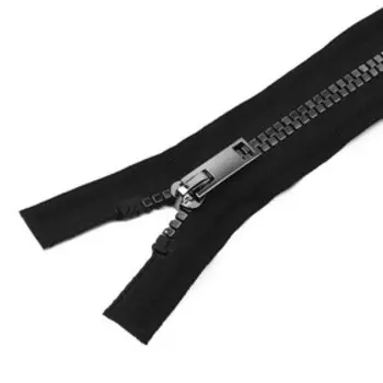 Молния «Трактор», №5, разъёмная, декоративное звено «Квадрат», замок автомат, 80 см, чёрная