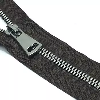 Молния тракторная №5, неразъёмная, длина 18 см, цвет коричневый