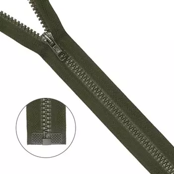 Молния тракторная, неразъёмная, Т10 10 (6 мм), 1 замок, размер 90 см (175 тёмно-хаки)