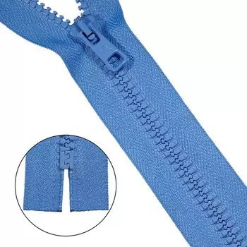 Молния тракторная, неразъёмная, Т10 10 (6 мм), размер 18 см 25 шт. в упаковке (25 шт) (039 голубой)