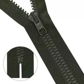 Молния тракторная, неразъёмная, Т10 10 (6 мм), размер 18 см 25 шт. в упаковке (25 шт) (175 тёмно-хаки)