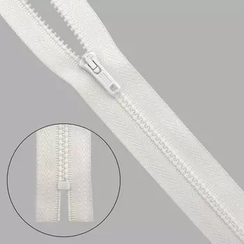 Молния тракторная, Т0 (4,5 мм), размер 18 см неразъёмная (001 белый)