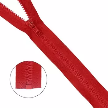 Молния тракторная, Т10 10 (6 мм), 1 замок, размер 45 см (008 красный)