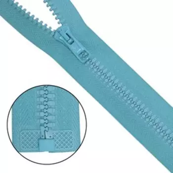Молния тракторная, Т10 10 (6 мм), 1 замок, размер 50 см (187 светло-бирюза)