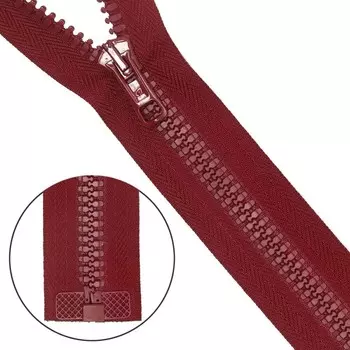 Молния тракторная, Т10 10 (6 мм), 1 замок, размер 55 см (019 бордовый)