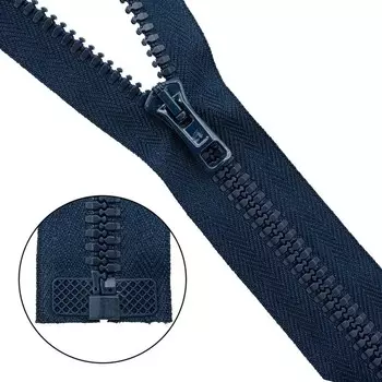 Молния тракторная, Т10 10 (6 мм), 1 замок, размер 65 см (044 тёмно-синий)