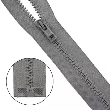 Молния тракторная, Т10 10 (6 мм), 1 замок, размер 65 см (079 светло-серый)