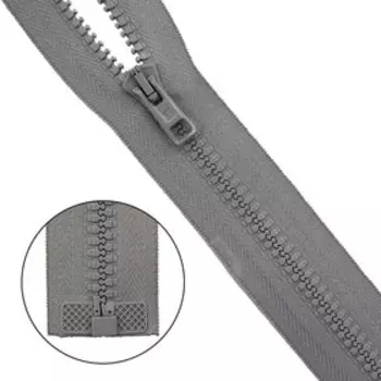 Молния тракторная Т10 (6 мм), один замок, длина 75 см, цвет светло-серый