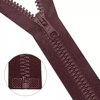 Молния тракторная, Т10 10 (6 мм), 1 замок, размер 80 см, 25 шт. в упаковке (033 тёмно-бордовый)