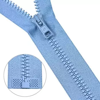 Молния тракторная, Т10 10 (6 мм), 1 замок, размер 80 см, 25 шт. в упаковке (039 голубой)