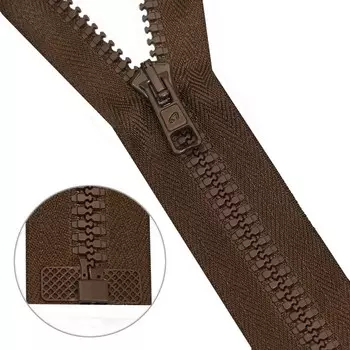 Молния тракторная, Т10 10 (6 мм), 1 замок, размер 80 см, 25 шт. в упаковке (066 светло-коричневый)