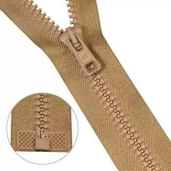 Молния тракторная, Т10 10 (6 мм), 1 замок, размер 80 см, 25 шт. в упаковке (071 светло-бежевый)