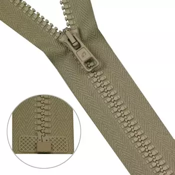 Молния тракторная, Т10 10 (6 мм), 1 замок, размер 80 см, 25 шт. в упаковке (110 фисташковый)