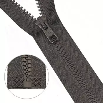 Молния тракторная, Т10 10 (6 мм), 1 замок, размер 85 см, 25 шт. в упаковке (123 графит)