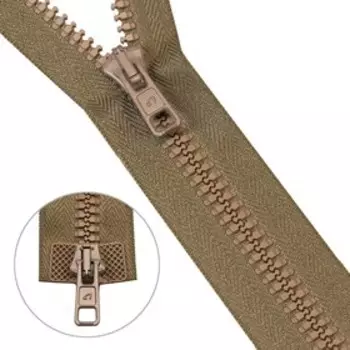 Молния тракторная, Т10 10 (6 мм), 2 замка, размер 120 см (072 бежевый)