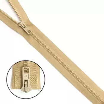 Молния тракторная, Т10 10 (6 мм), 2 замка, размер 55 см (070 светло-бежевый)