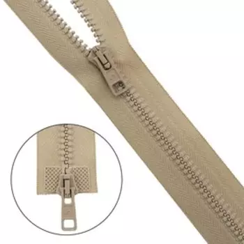 Молния тракторная, Т10 10 (6 мм), 2 замка, размер 55 см (105 светло-бежевый)