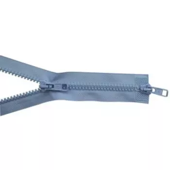 Молния тракторная Т10 (6 мм), два замка, длина 70 см, цвет голубой