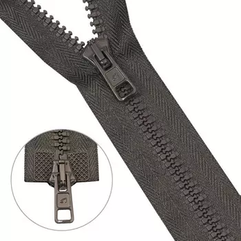 Молния тракторная, Т10 10 (6 мм), 2 замка, размер 80 см (123 графит)