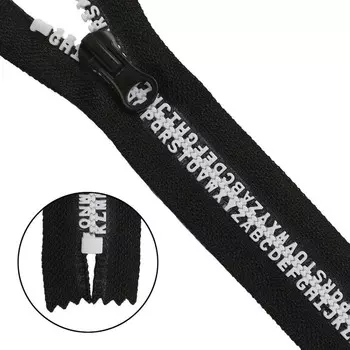 Молния тракторная, Т8 1 замок, неразъёмная, декоративное звено, размер 18 см (чёрный/белый)