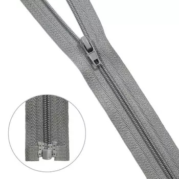 Молния витая Т3, 1 замок, размер 40 см (275 серый), 10 шт. в наборе