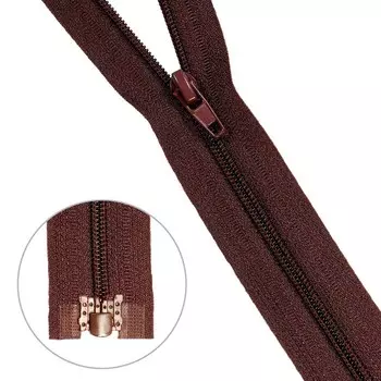 Молния витая Т3, 1 замок, размер 40 см (917 тёмно-коричневый), 10 шт. в наборе