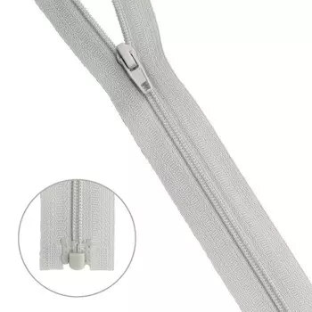 Молния витая Т3, 1 замок, размер 50 см (154 бледно-серый), 10 шт. в наборе
