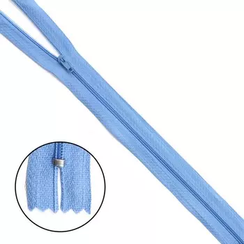 Молния витая Т3 неразъёмная, размер 40 см (260 голубой), 10 шт. в наборе