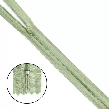 Молния витая Т3 неразъёмная, размер 50 см (110 серо-зелёный), 10 шт. в наборе