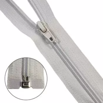 Молния витая, Т5, 1 замок, размер 55 см (154 бледно-серый), 10 шт. в наборе